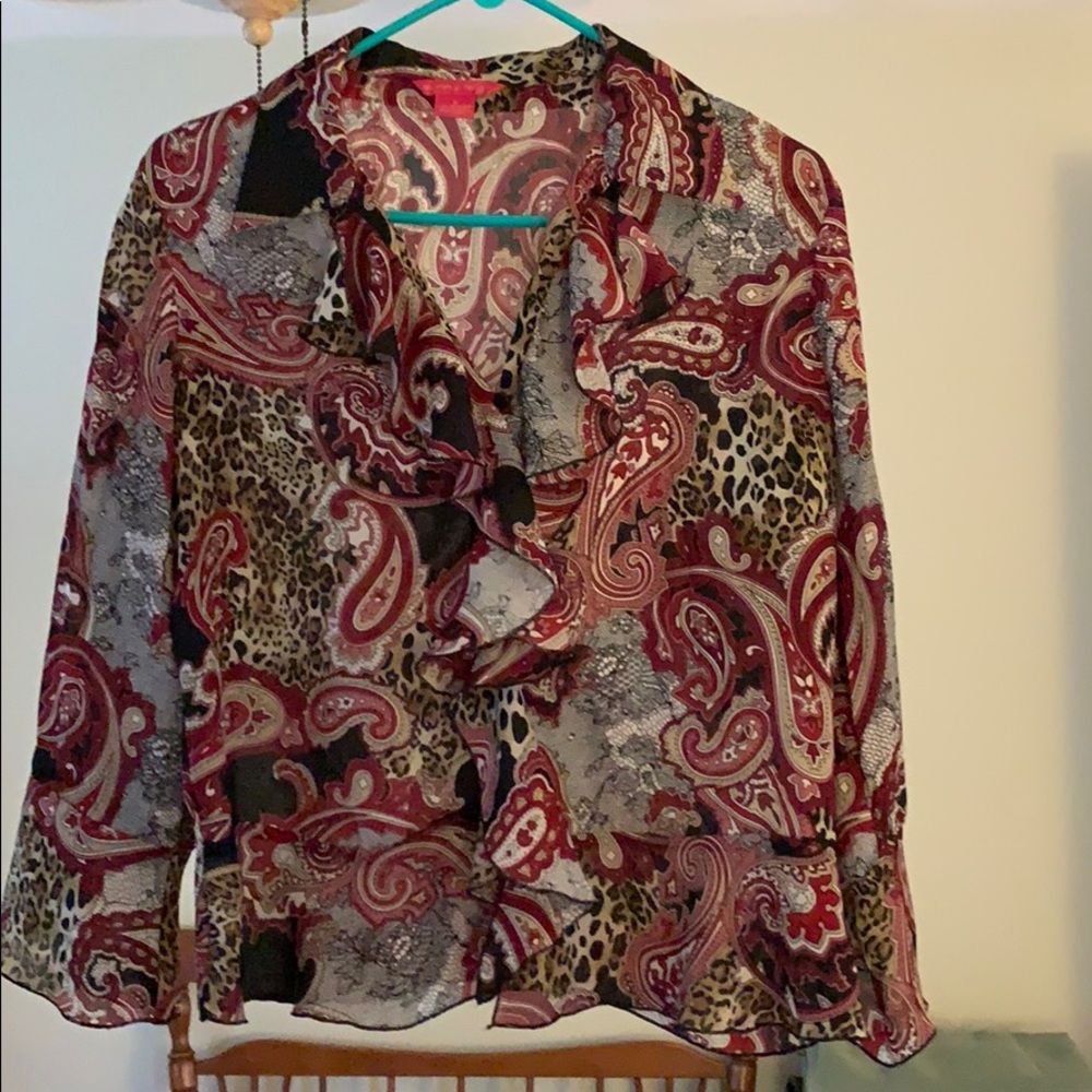 Cheetah and paisley blouse
